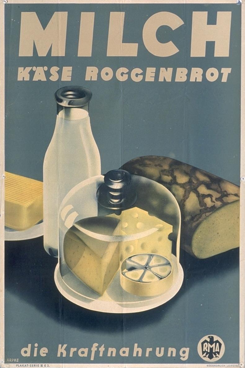 Milch Käse Roggenbrot die Kraftnahrung