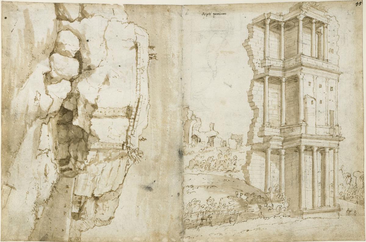 Septizonium und Domus Severiana / sog. Rupe Tarpea (Tarpejischer Fels)