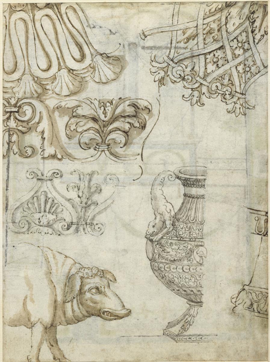 Ornamente. Opferschwein. Prunkvase