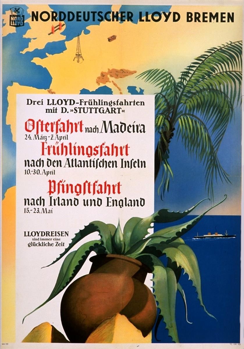 Norddeutscher Lloyd Bremen. Osterfahrt, Frühlingsfahrt, Pfingstfahrt