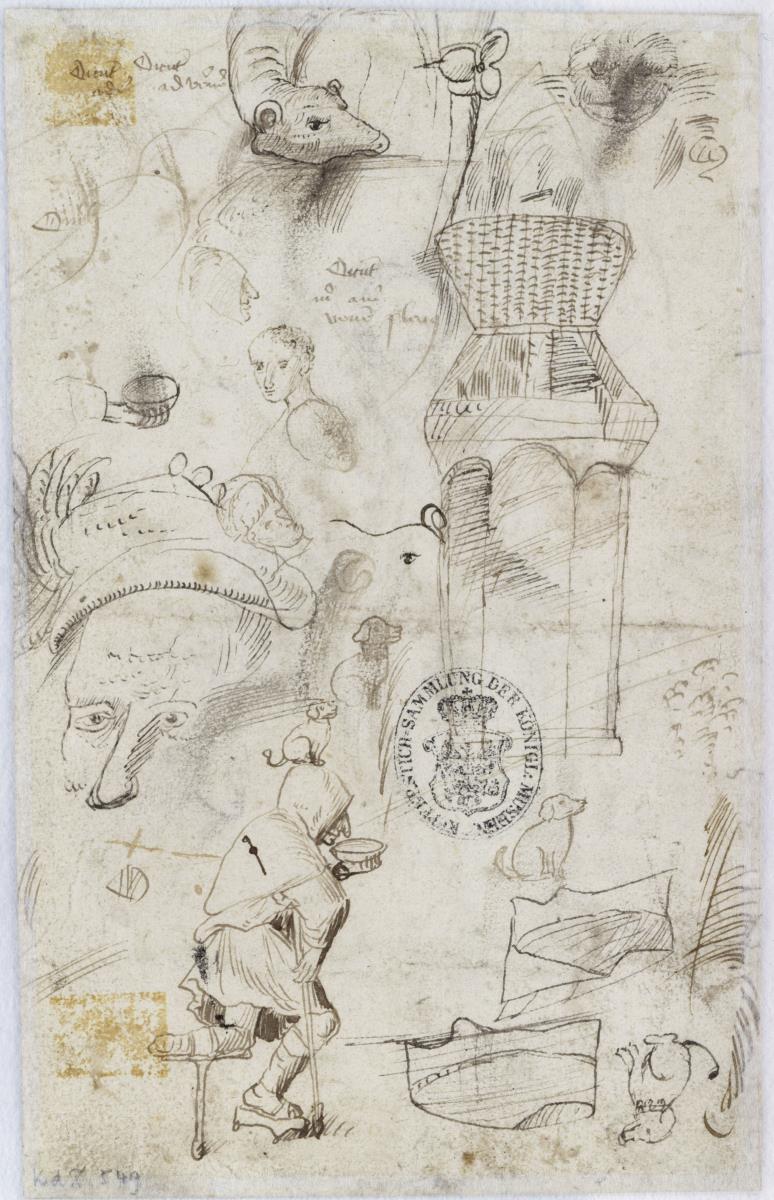 Figuren- und Architekturskizzen, Zeichen- und Federübungen