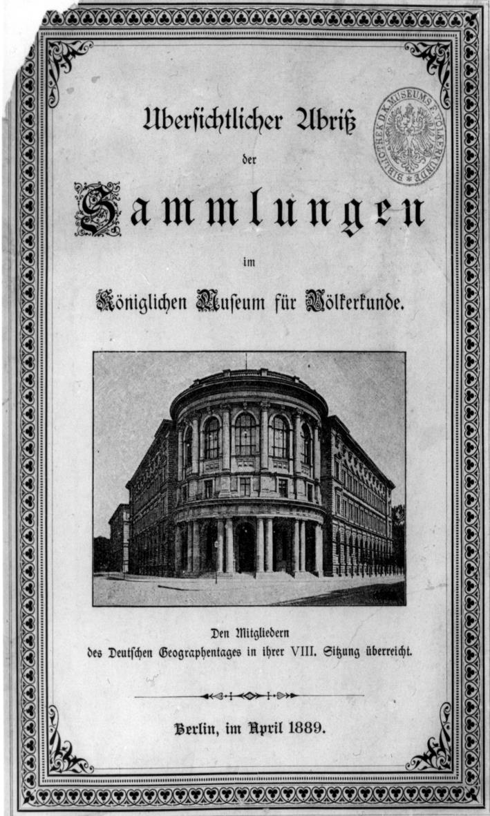 Königliches Museum für Völkerkunde, Titelseite "Übersichtlicher Abriß der Sammlungen"