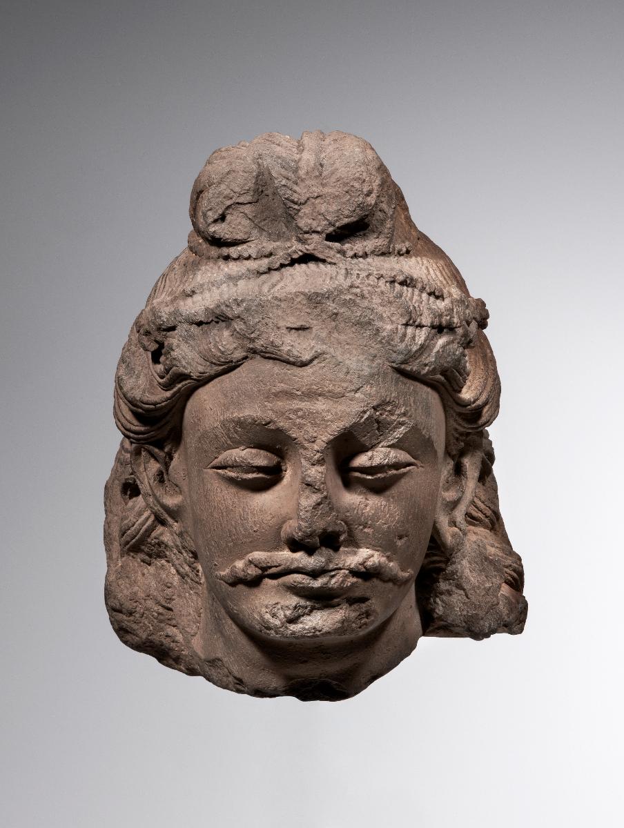 Kopf eines Bodhisattva mit Schnurrbart
