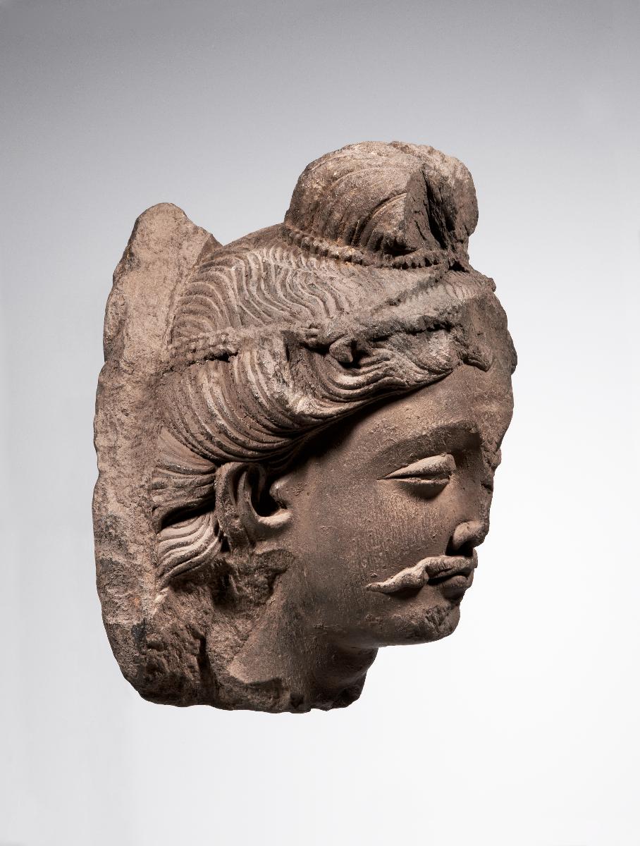 Kopf eines Bodhisattva mit Schnurrbart