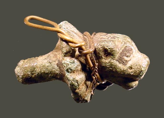 Hundekopf, wohl Lampengriff