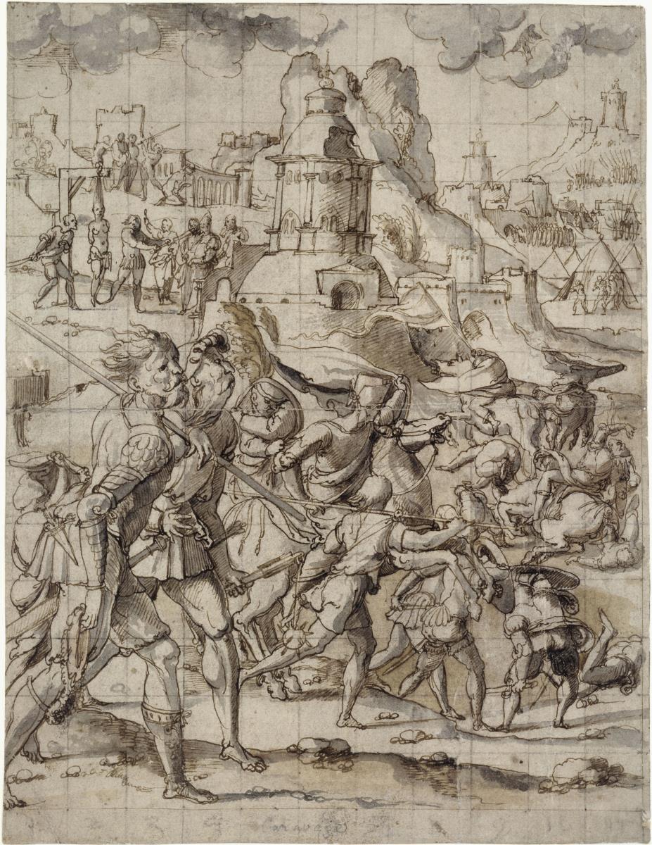 Entwurf für eine Tapisserie (Bekehrung des Saulus?)