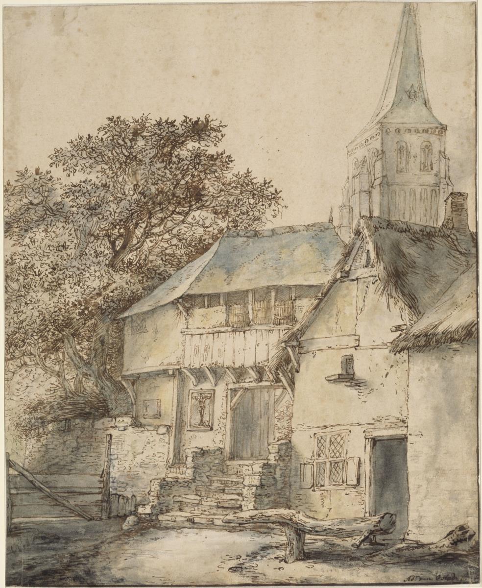 Dorfwinkel mit Kirchturm