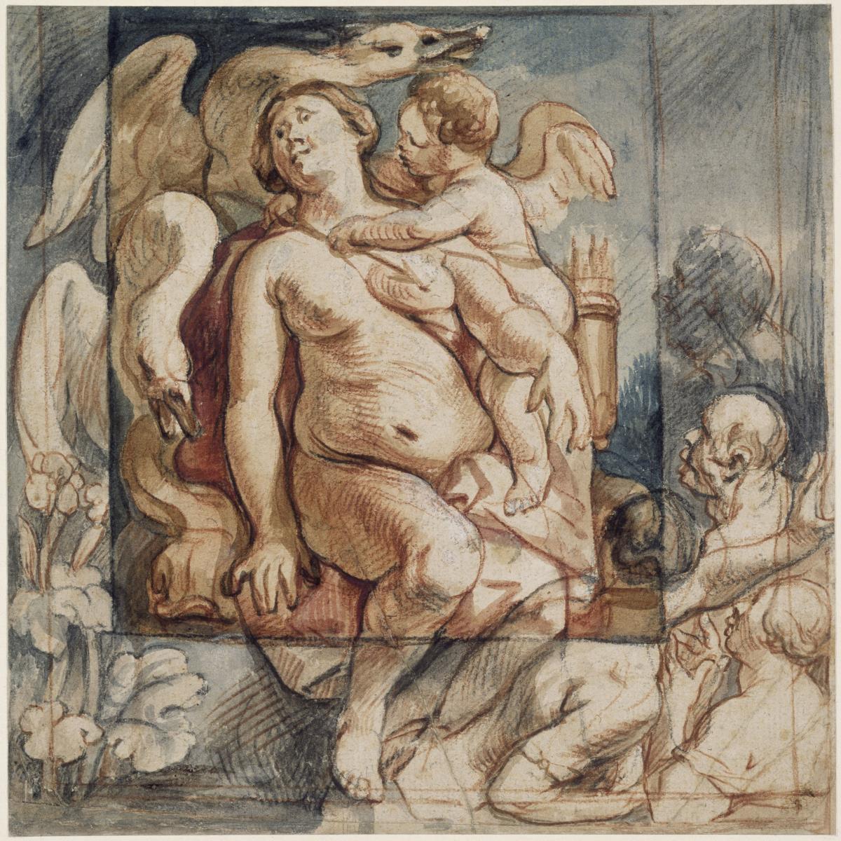 Venus wird von Amor getröstet