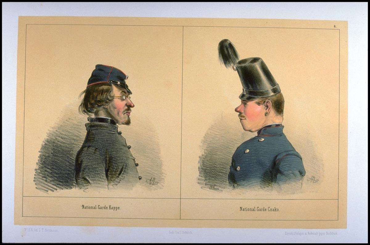 National-Garde Kappe und National-Garde Czako