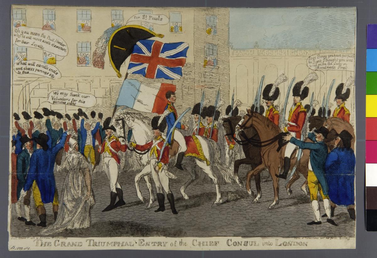 The grand triumphal entry of the chief consul into London