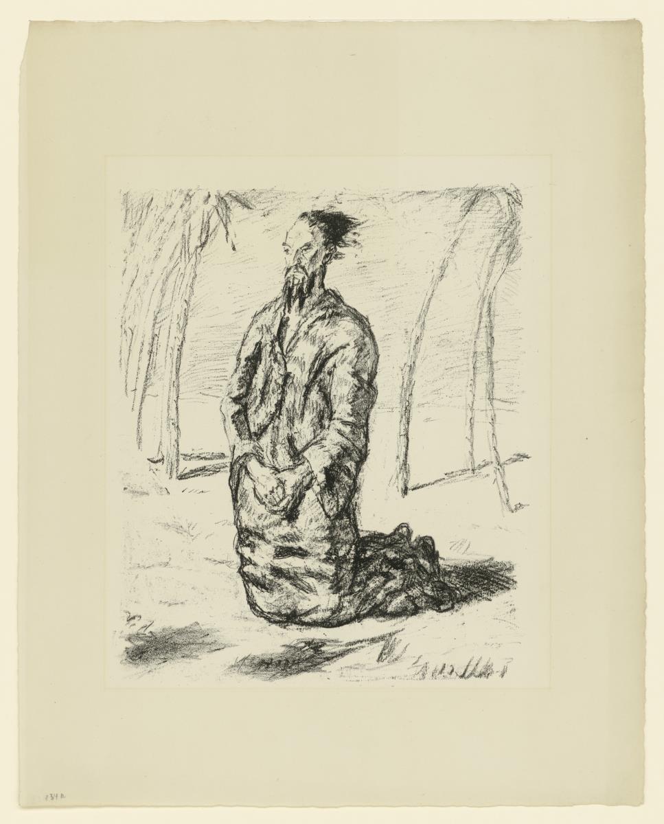 Christus in der Wüste (Große Figur) (Blatt 1 aus: Sechs Lithographien zum Neuen Testament)