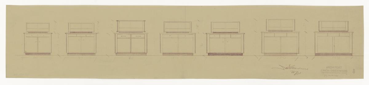 Buffets, verschiedene Varianten (Möbelentwürfe, Körpermöbel, Schränke)
