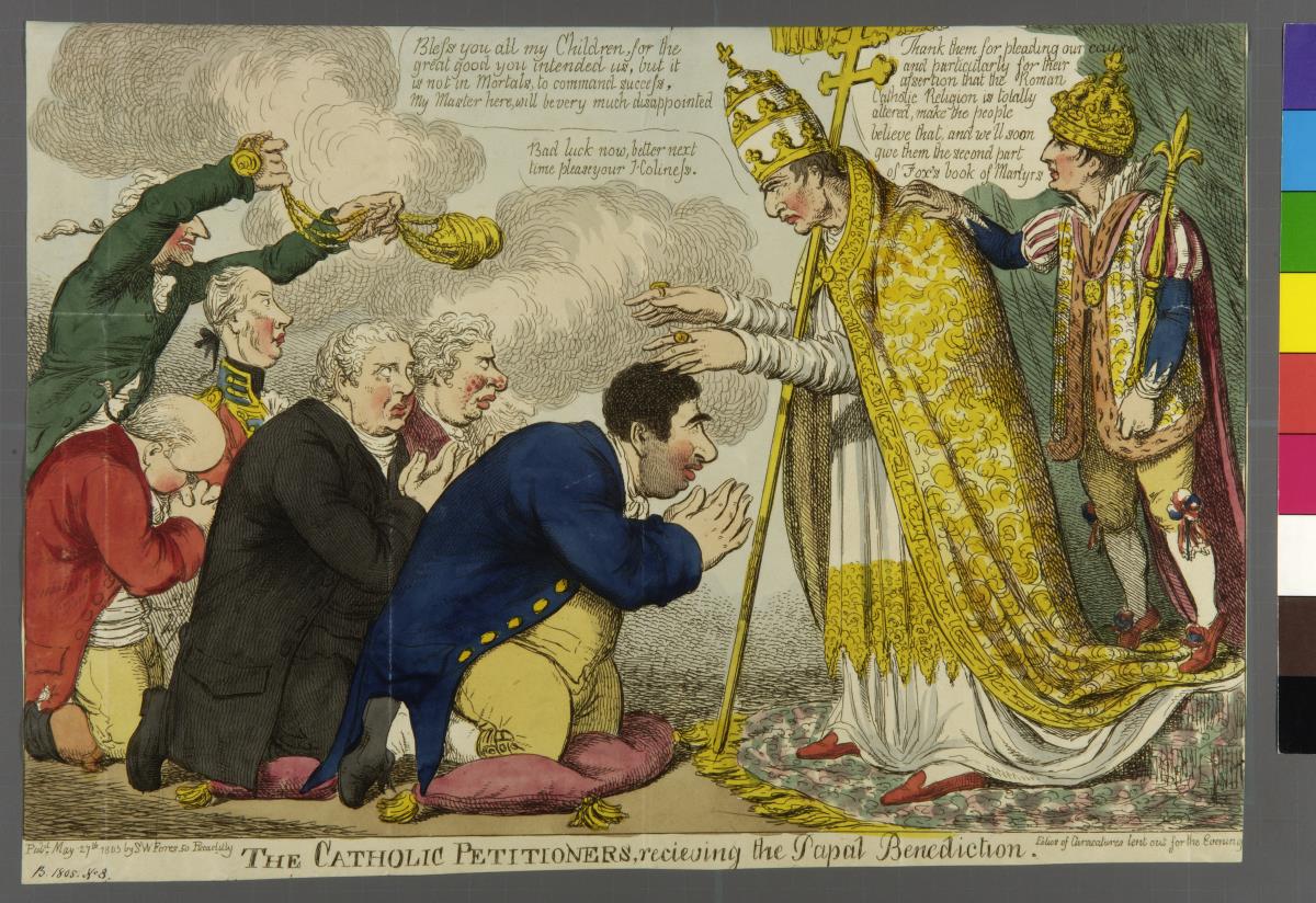 The catholic petitioners, recieving the papal benediction