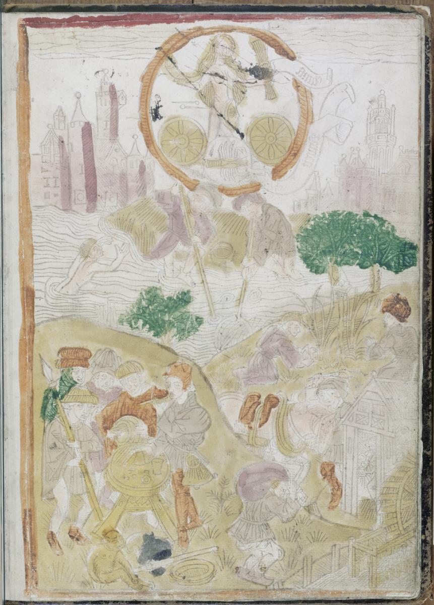 Planetenbuch (Blockbuch), Bl. 20 verso - Wirkung der Planeten, Luna