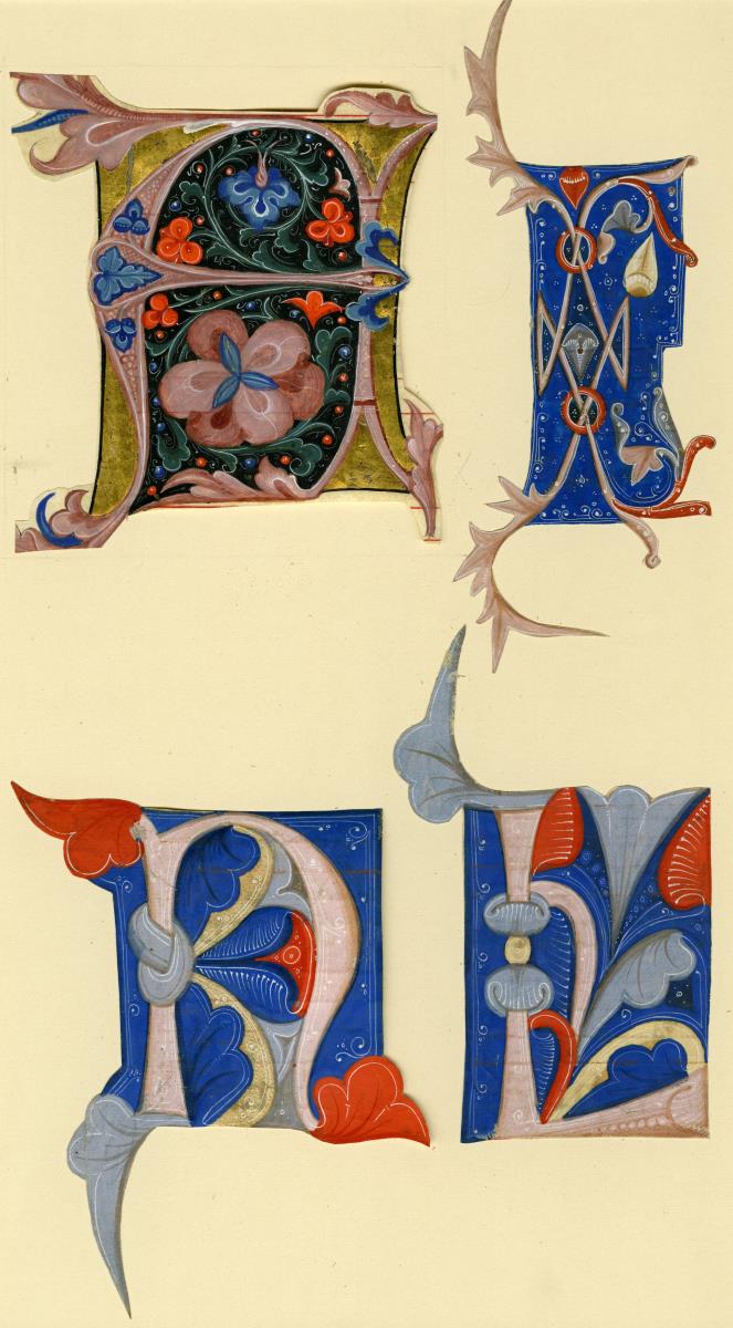 Folge von Initialen aus einem Antiphonar, Italien