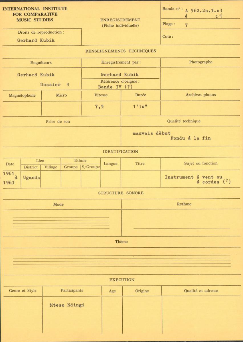 Uganda, Bande IV (?)
