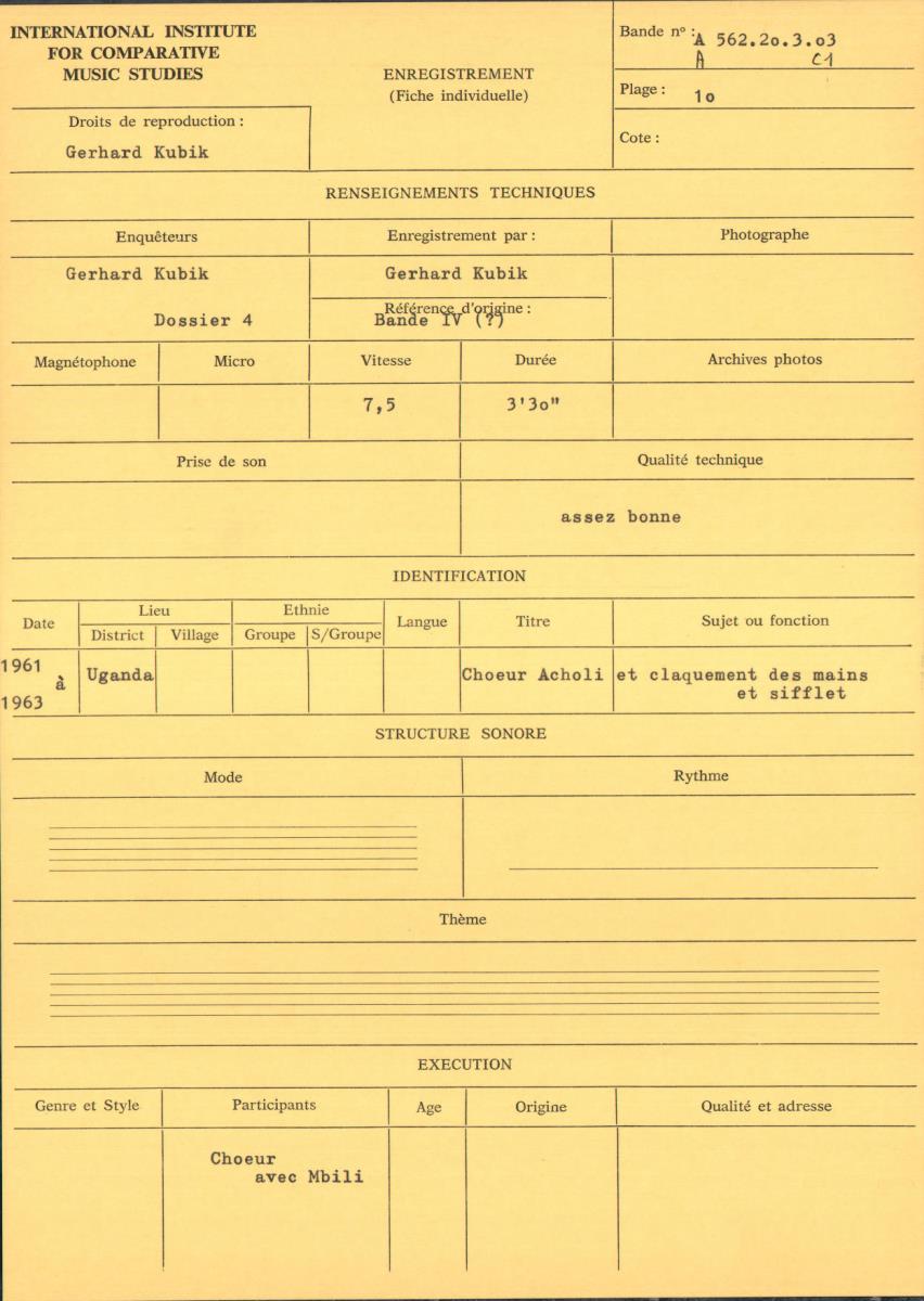 Uganda, Bande IV (?)
