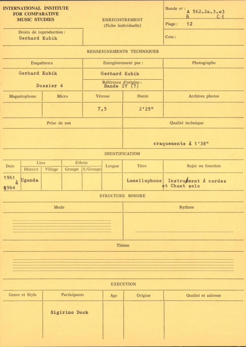 Uganda, Bande IV (?)