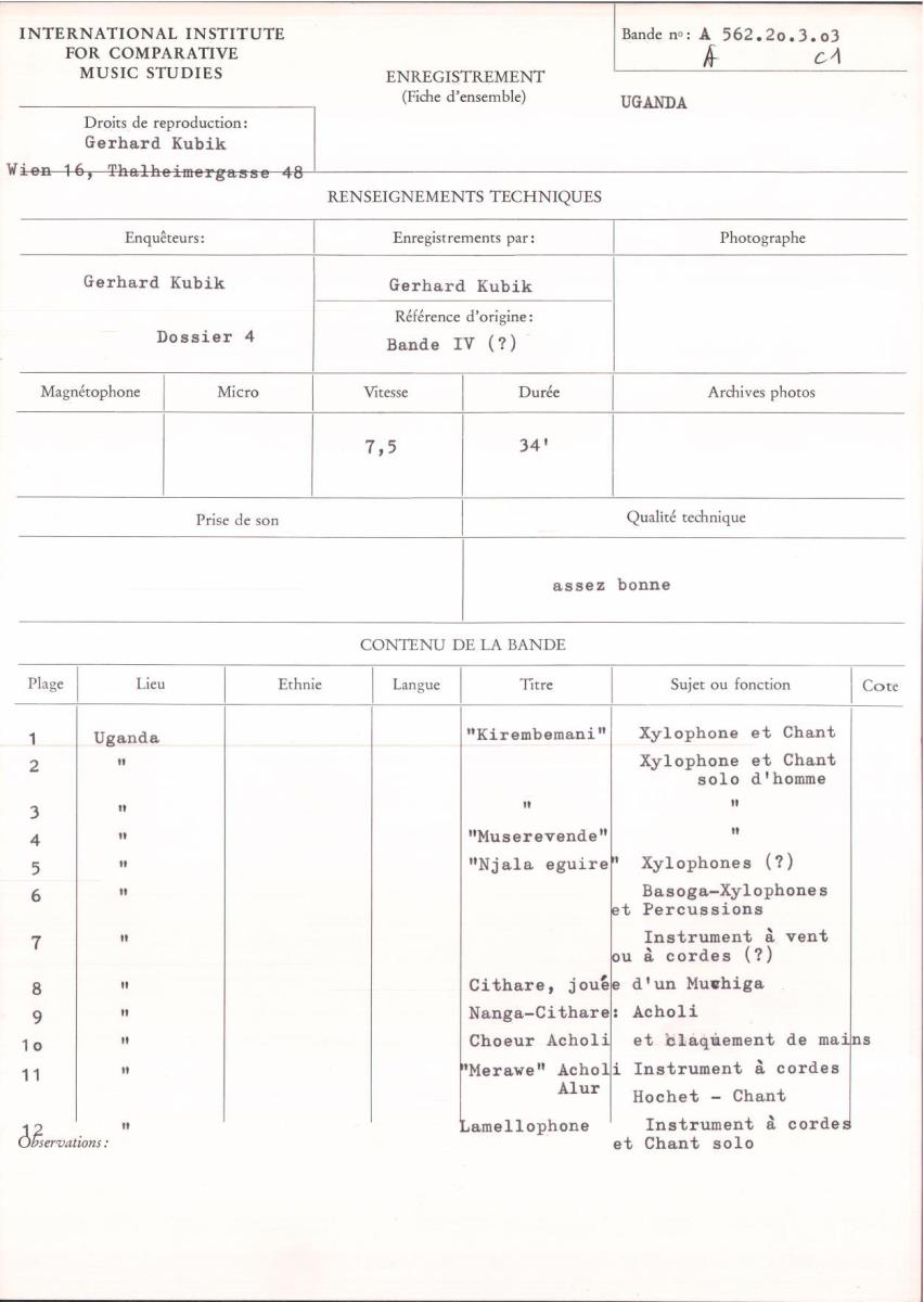 Uganda, Bande IV (?)