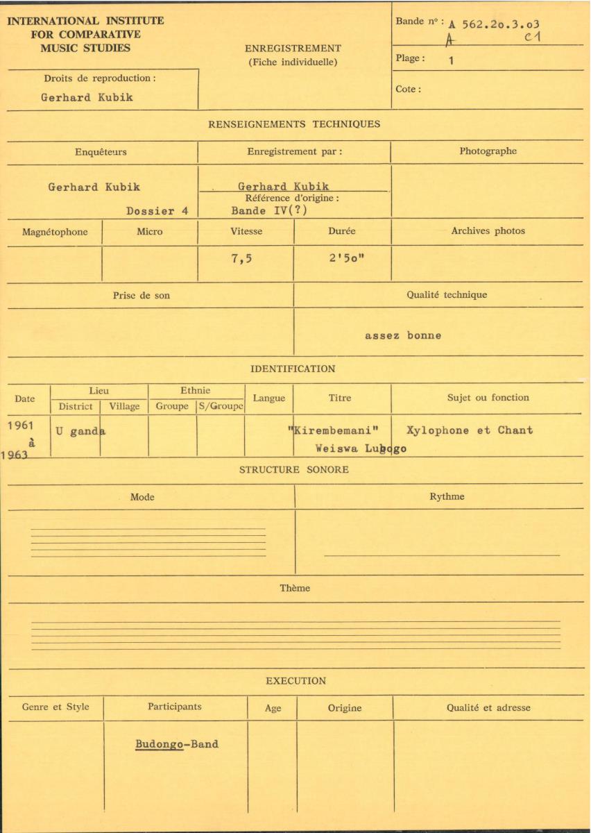 Uganda, Bande IV (?)