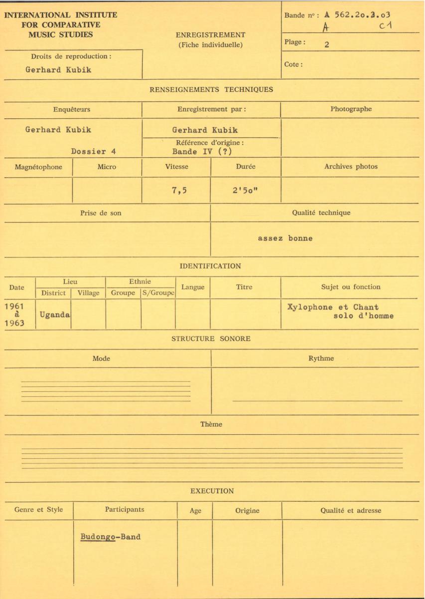 Uganda, Bande IV (?)