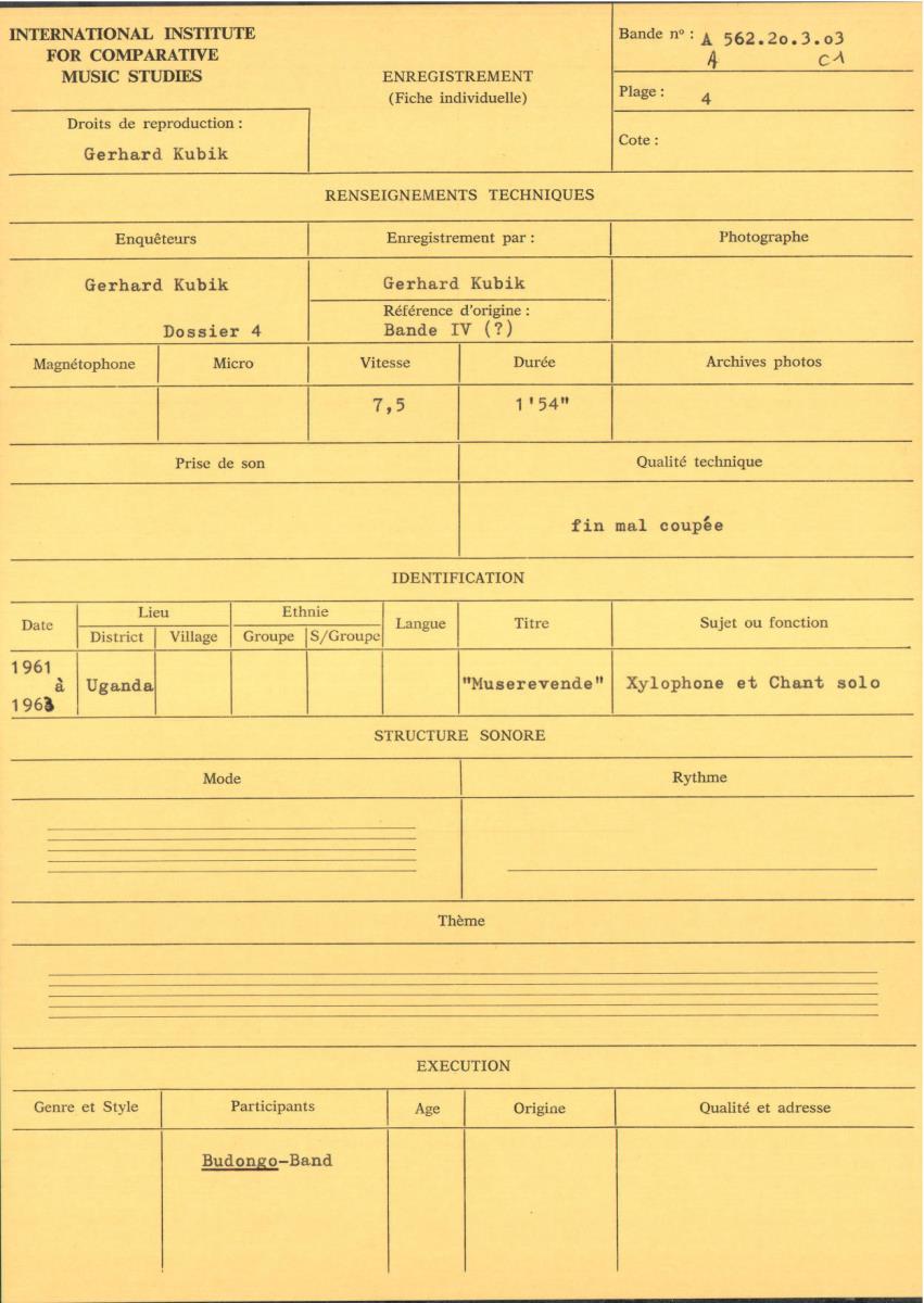 Uganda, Bande IV (?)