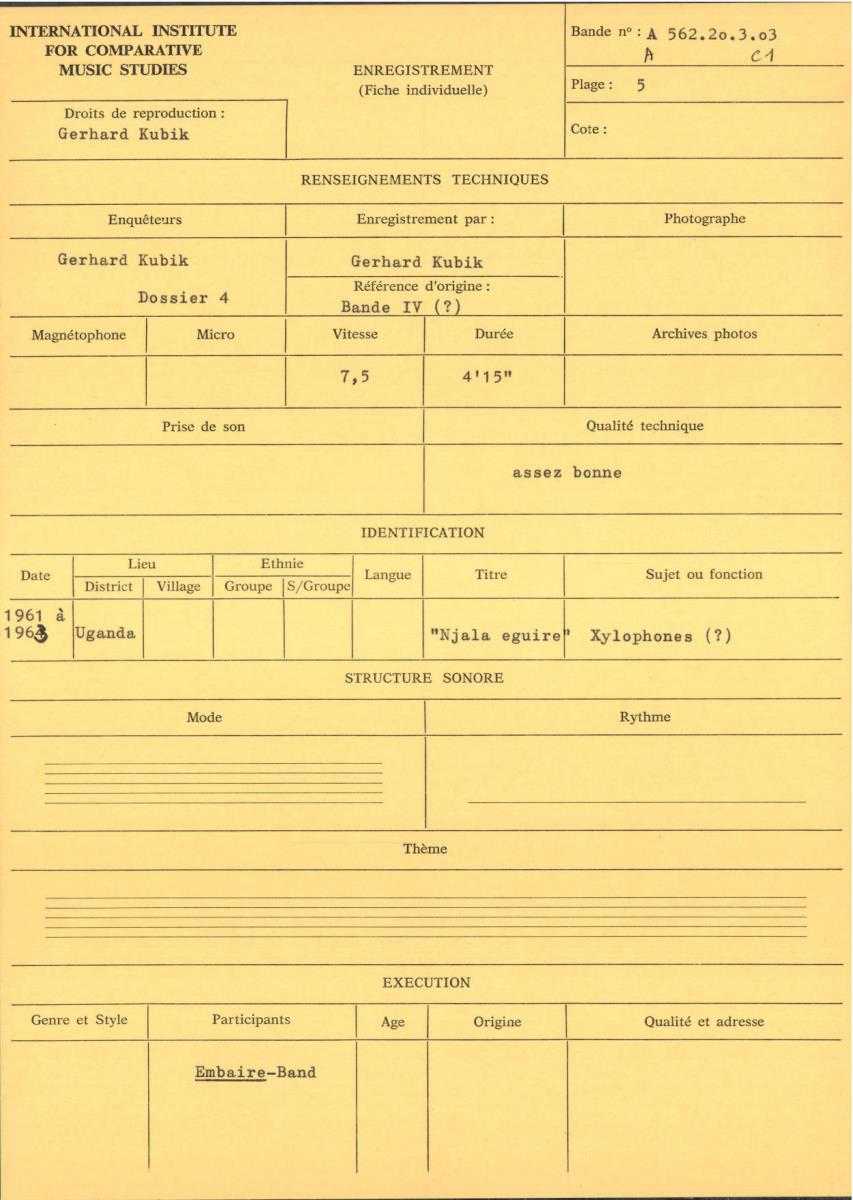 Uganda, Bande IV (?)