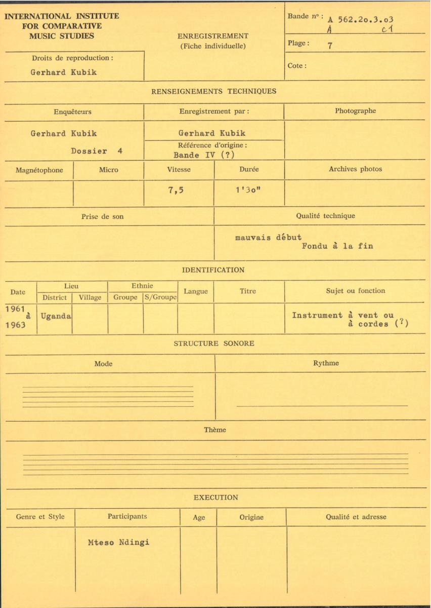 Uganda, Bande IV (?)