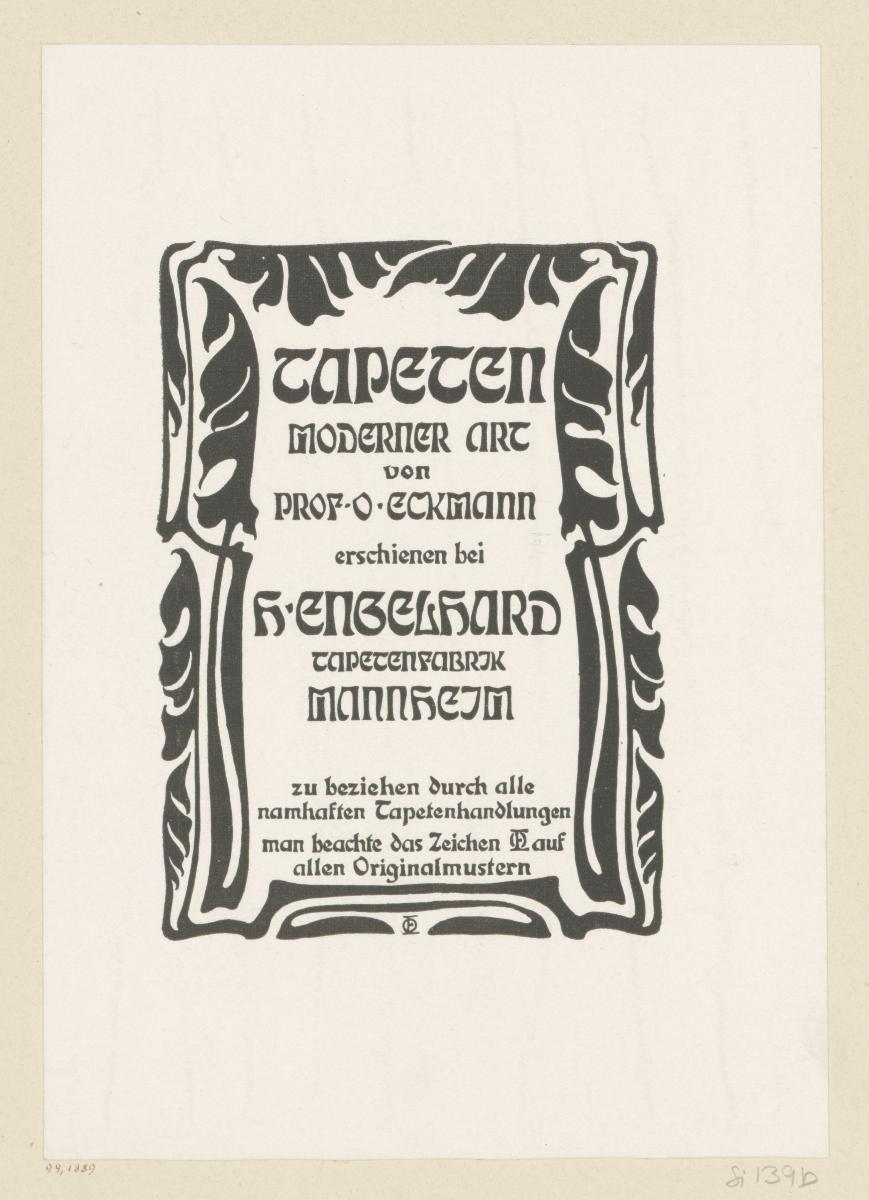 Tapeten moderner Art von Prof. O. Eckmann
