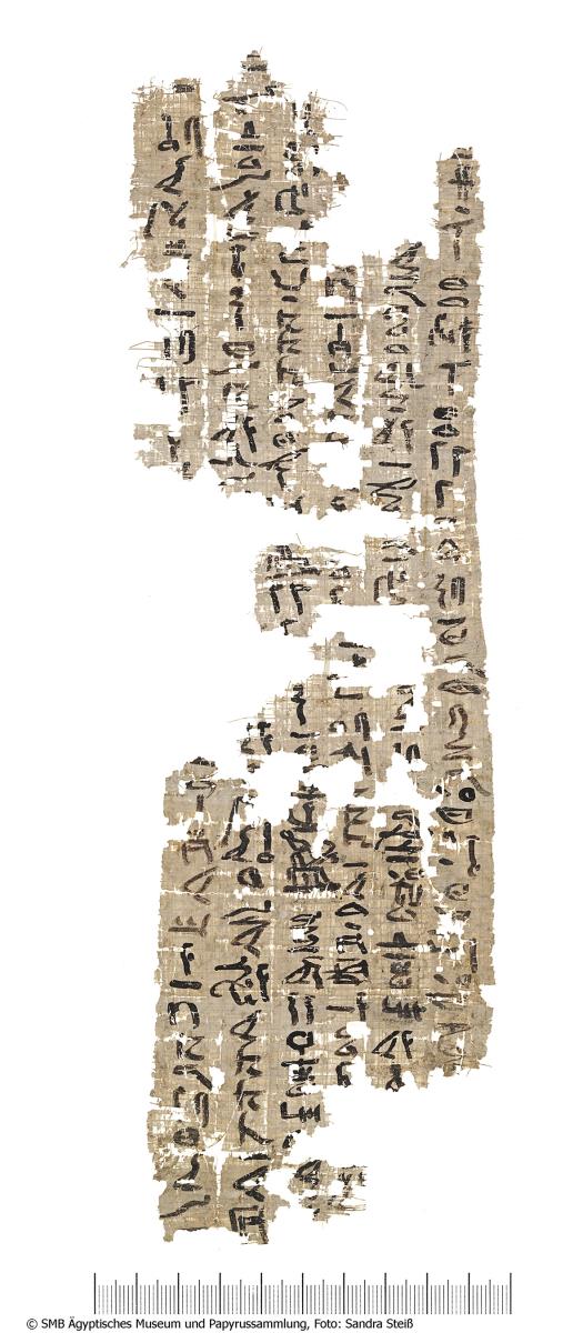 Hieratischer Papyrus mit einem Brief über ausstehende Lohnzahlungen