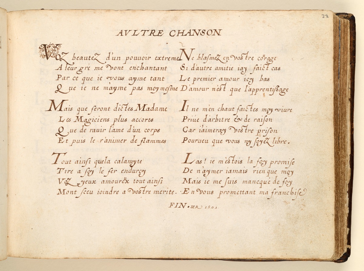 Stamm- und Gedichtbuch der Antoinette de Longueval: Aultre Chanson