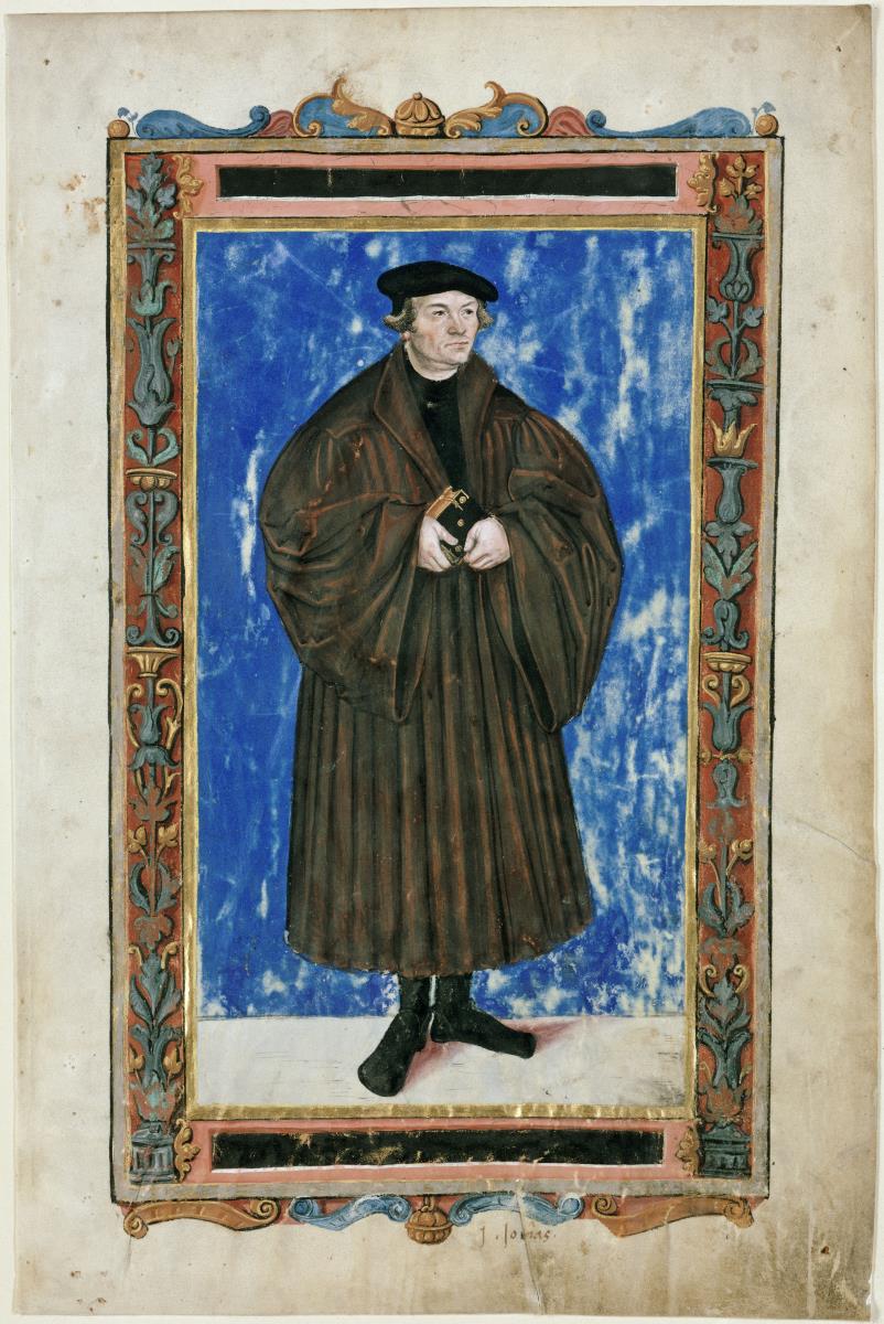 Bildnis des Justus Jonas, aus dem sogenannten Stammbuch von Cranach von 1543