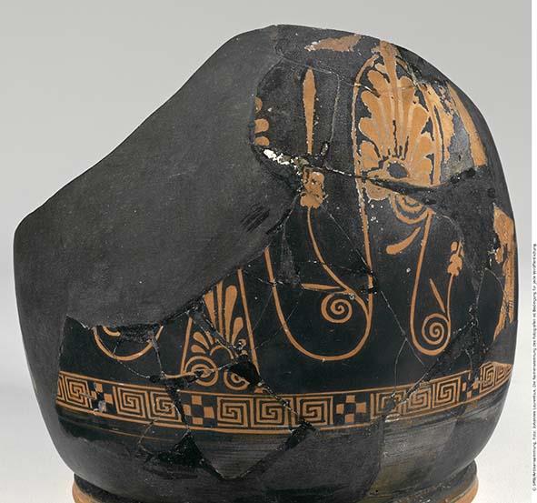 Attisch rotfigurige Bauchlekythos, fragmentiert