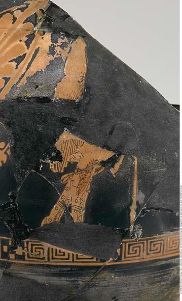 Attisch rotfigurige Bauchlekythos, fragmentiert