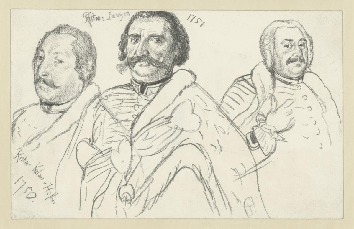 Husarenrittmeister Kalau von Hofen, von Langen, ein weiteres Bildnis, mit Notizen
