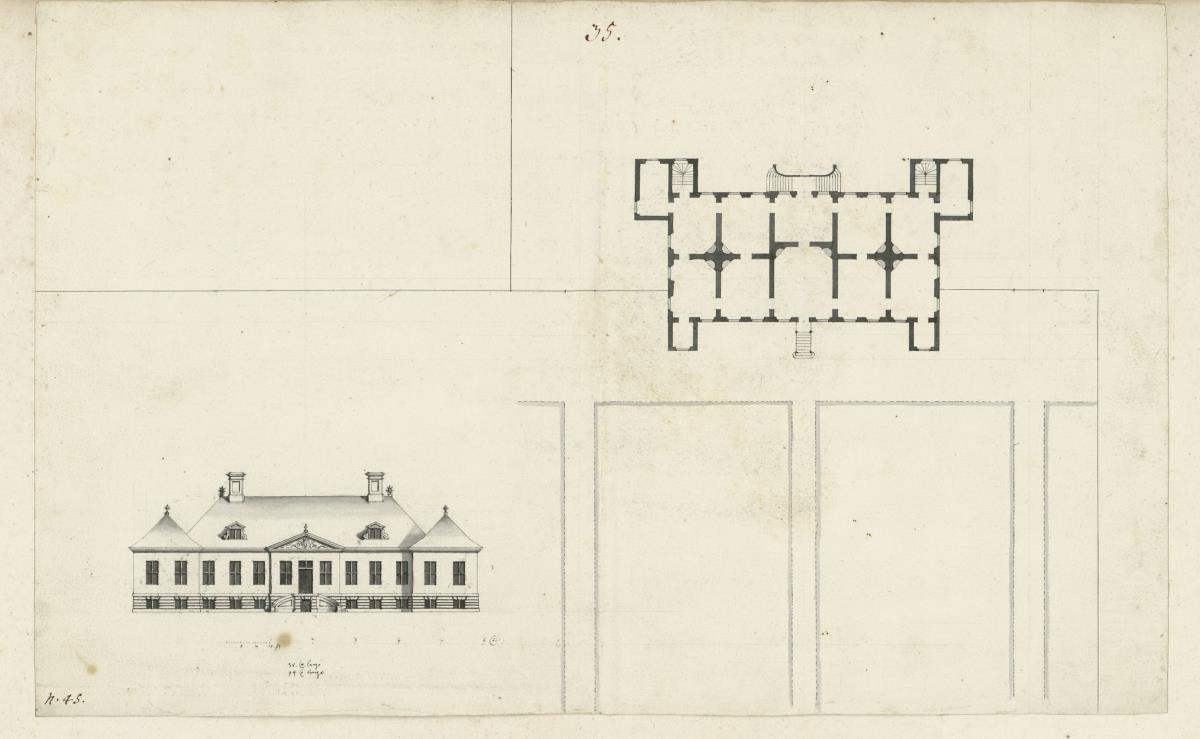 Herrenhaus. Grundriss und Aufriss