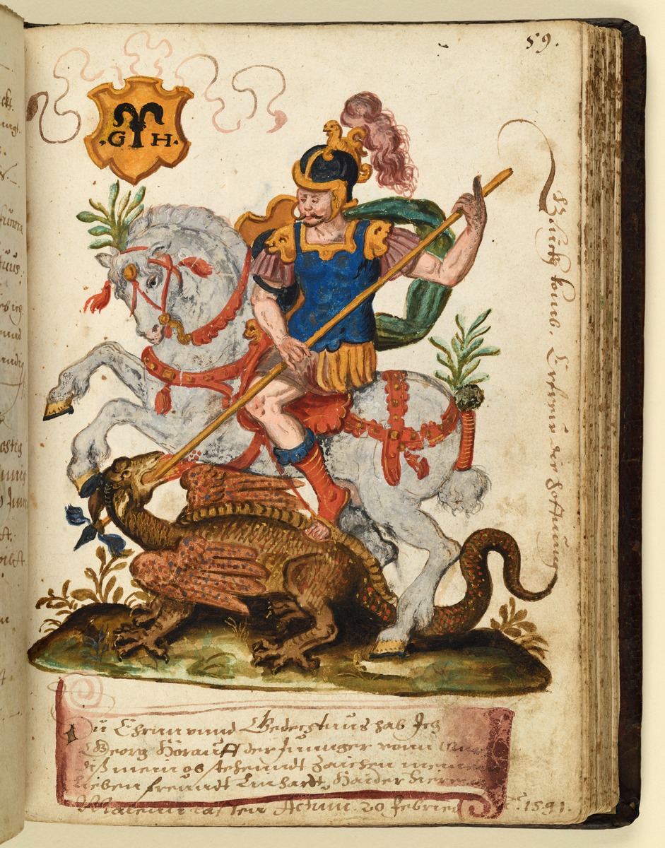 Stammbuch des Leonhard Hayder von Nürnberg: Drachentöter