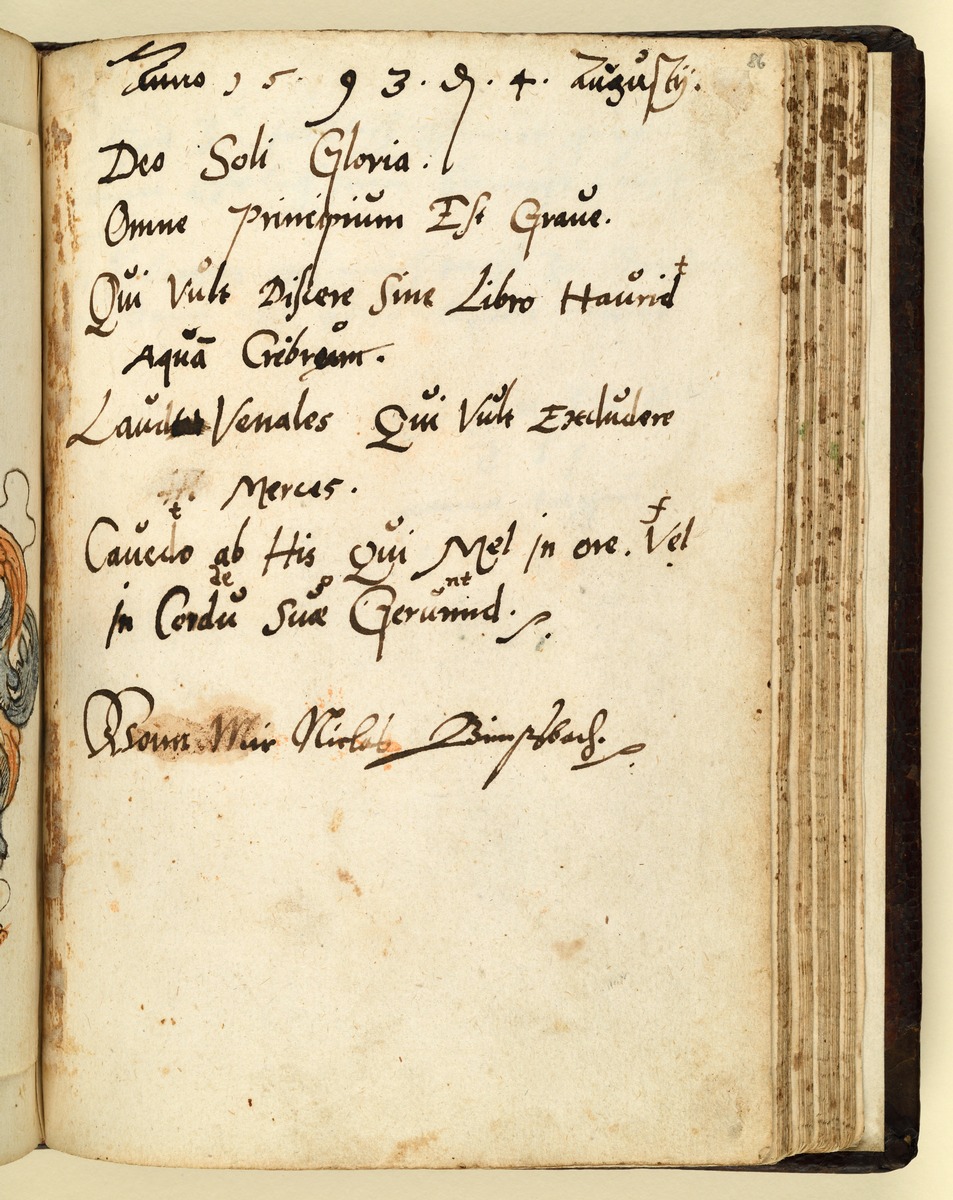 Stammbuch des Leonhard Hayder von Nürnberg, fol. 86r