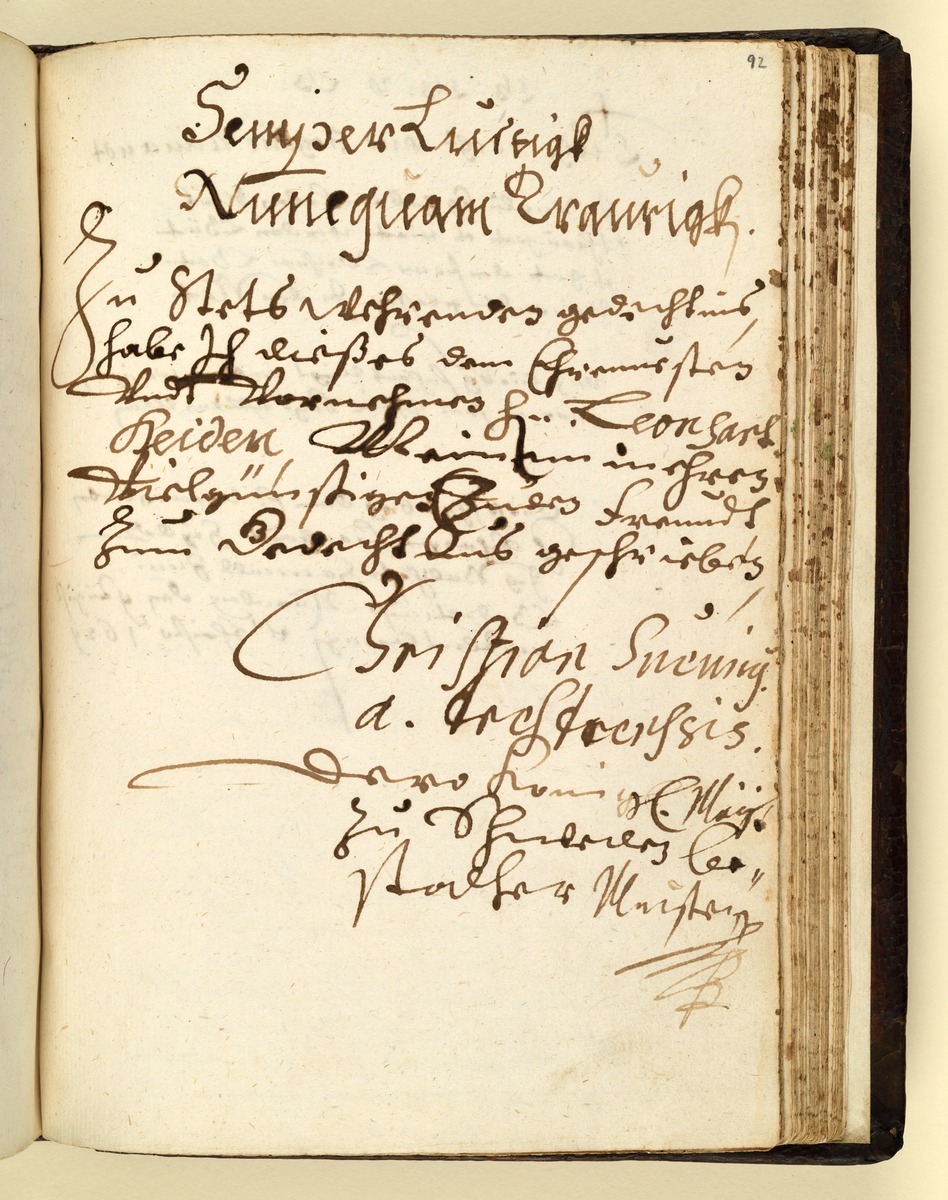 Stammbuch des Leonhard Hayder von Nürnberg, fol. 92r+v