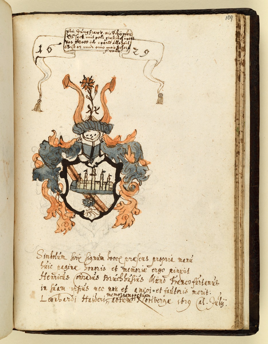 Stammbuch des Leonhard Hayder von Nürnberg, fol. 109r