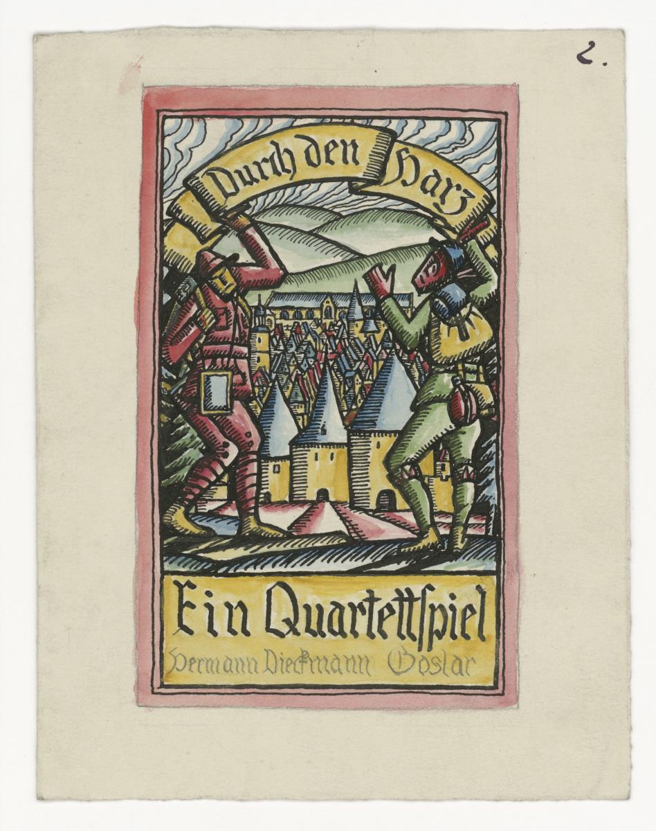 Quartettspiel "Durch den Harz" Titelblatt Variante 2 (Gebrauchsgraphik)