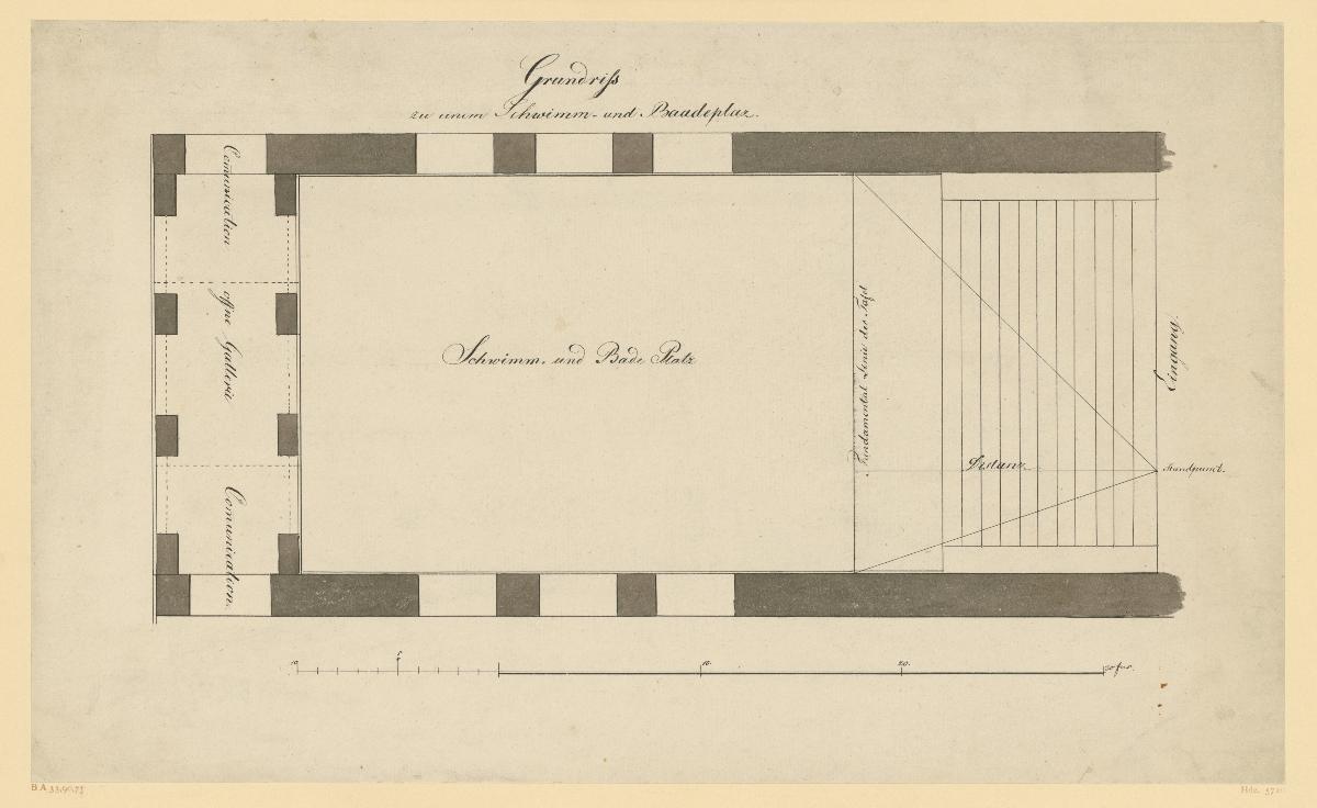 Entwurf für ein Badehaus, Grundriss