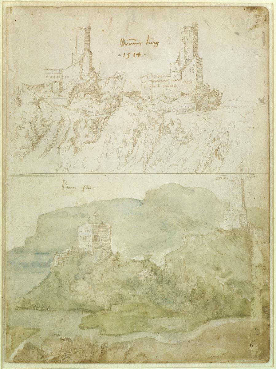 Skizzenblatt mit Landschaftsstudien