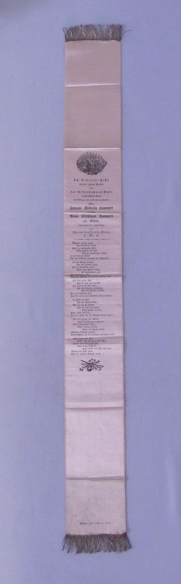 zum Geburtstag und zugleich zur Silbernen Hochzeit für J.W. Lummert und A. C. Lummert, 1827. 3. Februar 1827