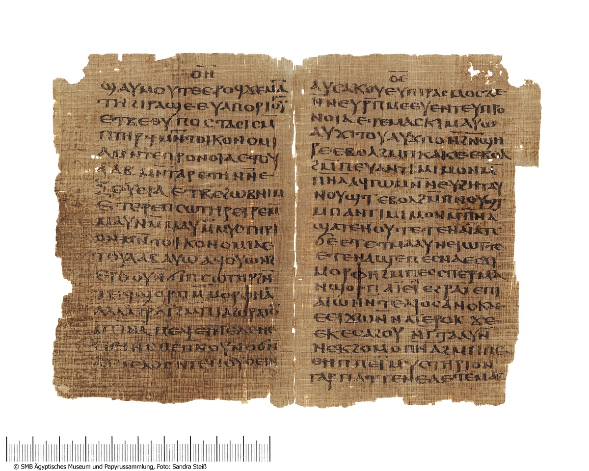 Koptischer Papyrus mit einer gnostischen Sammelhandschrift (Evangelium nach Maria; Apokryphon nach Johannes; Sophia Jesu Christi; Acta Pauli)