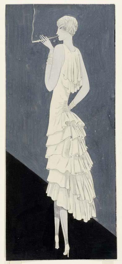 Frau in Abendkleid