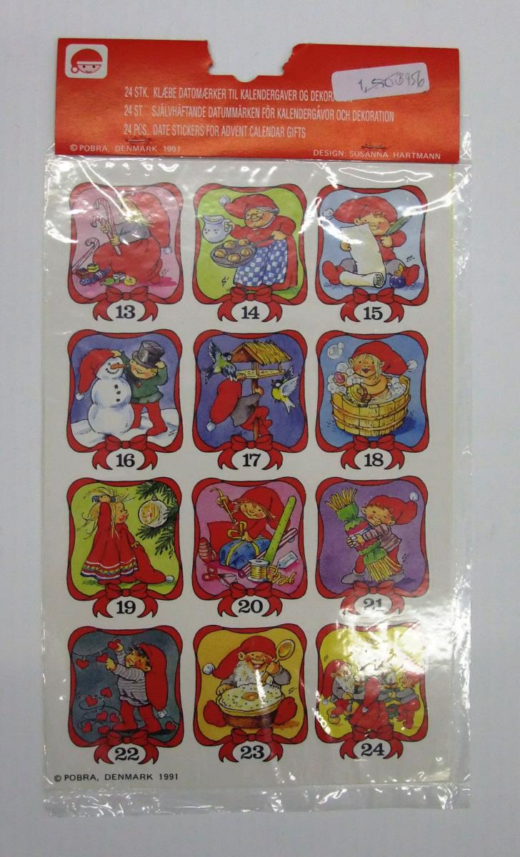 24 PCS. DATE STICKERS FOR ADVENT CALENDAR GIFTS