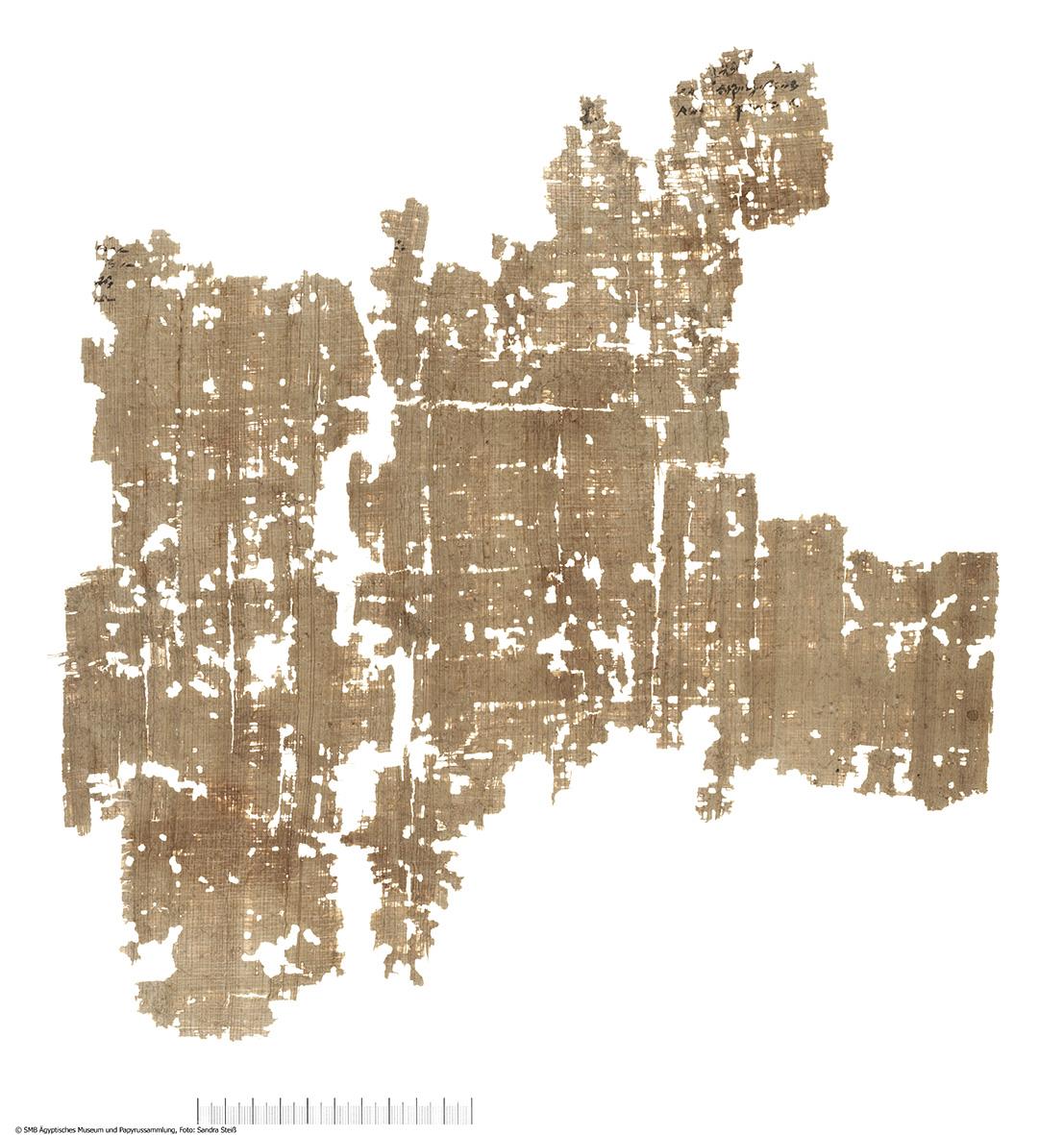 Hieratischer Papyrus mit einer Liste von Tempelland-Pächtern zur Steuererhebung (Pap. Berlin P 23251/02 + P 23252 + P 23253)