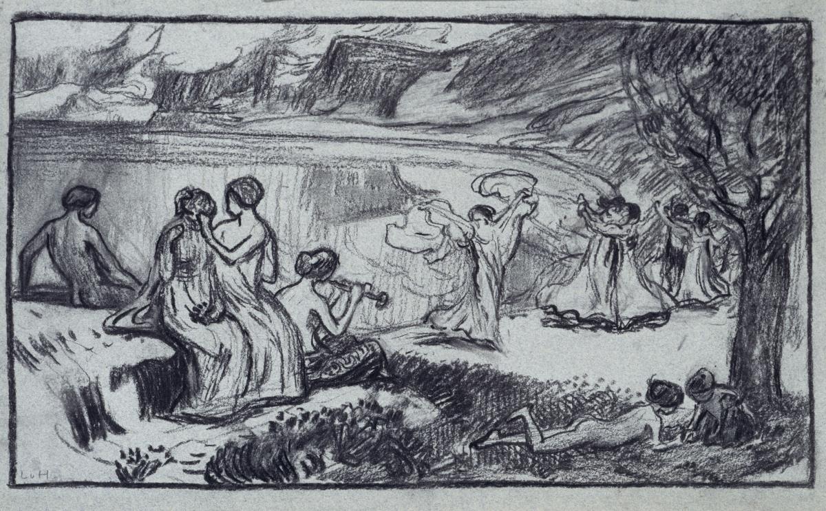 Frauen in Landschaft. Studie zum "Dekorativen Gemälde"