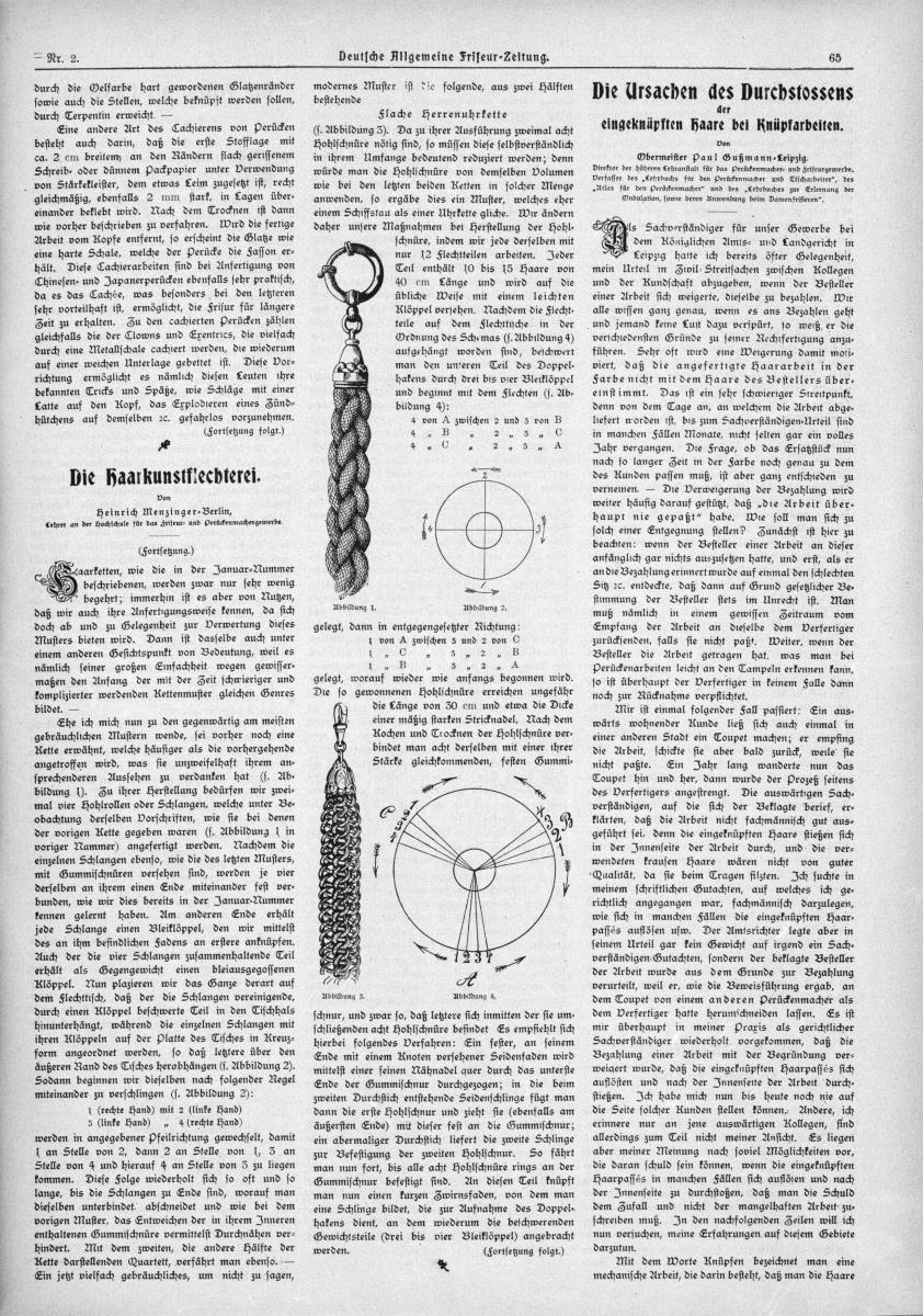 Deutsche Allgemeine Friseur-Zeitung: Die Haarkunstflechterei: Haarketten